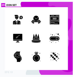 Modern Set 9 Solid Glyphs Pictograph Imac