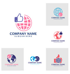 Set Of Like World Logo Design Good World Logo