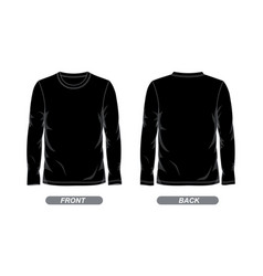 Black Color Long Sleeve T Shirt Front And Back