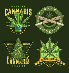 Cannabis Weed Colorful Set Sticker