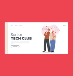 Senior Tech Club Landing Page Template Old Couple