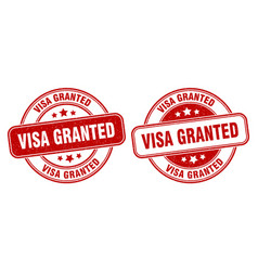 Visa Granted Stamp Granted Label Round