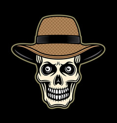 Farmer Skull In Straw Hat