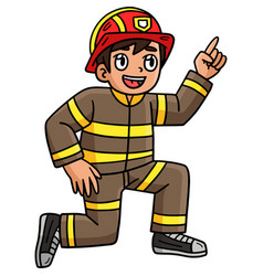 Firefighter Cartoon Colored Clipart