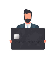 Guy With Glasses Is Holding A Black Bank Card