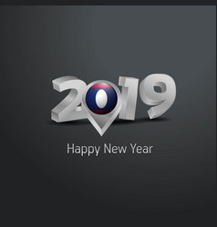 Happy New Year 2019 Grey Typography With Laos