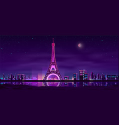 Paris Night Streets Cartoon Background