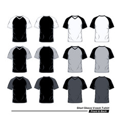 Short Sleeve V-neck Raglan T-shirt Template