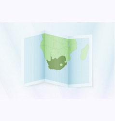 South Africa Map Folded Paper With South Africa