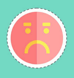 Sticker Line Cut Emoticon Worried Suitable