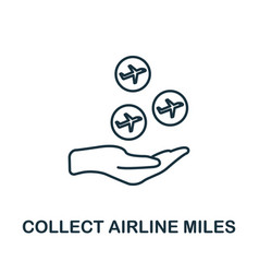 Collect Airline Miles Icon Line Style Element