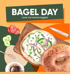 Instagram Post Template With Bagel Day