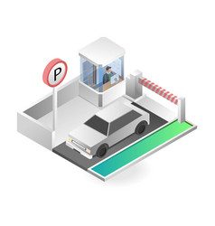 Flat Isometric Of Car Park