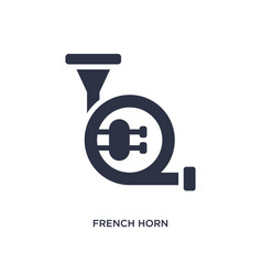 French Horn Icon On White Background Simple