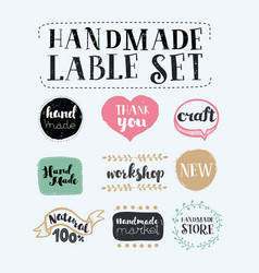 Handmade crafts workshop made with love icons Vector Image