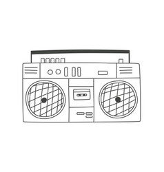 Old Fashioned Boombox From 90s Hand-drawn