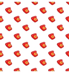 Red Retro Telephone Pattern Cartoon Style