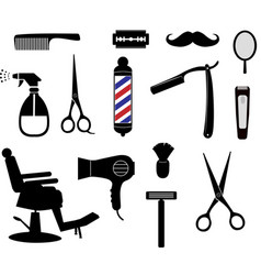 Barbershop Equipment Tools Cosmetics Icons