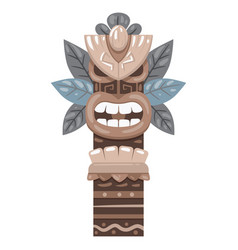 Cartoon Ritual Tiki Totem Ethnic African