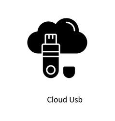 Cloud Usb Solid Icons Simple Stock Illus