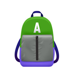 College Backpack Realistic Composition