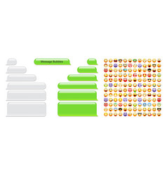 Blank Message Bubbles With Emoji Green Chat Or