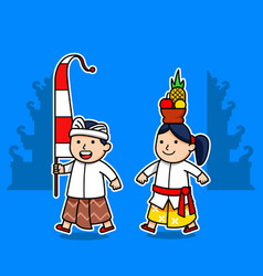 Cute Character Bali Kids Suitable For Hinduism