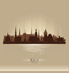 Riga Latvia City Skyline Silhouette