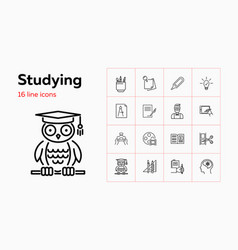 Studying Line Icon Set