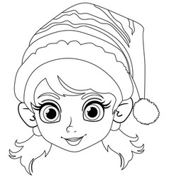 A Cheerful Elf Girl In A Santa Hat