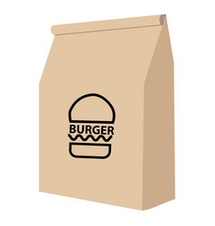 Burger Paper Bag On White Background Take Away