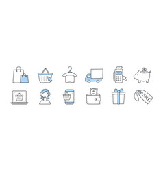 E-commerce Online Store Sale Doodle Icons