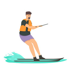 Fast Speed Water Skiing Icon Cartoon