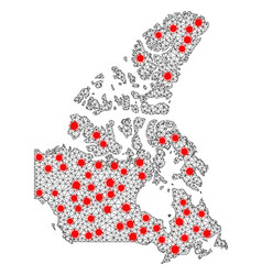 Network Polygonal Map Canada With Red Covid19