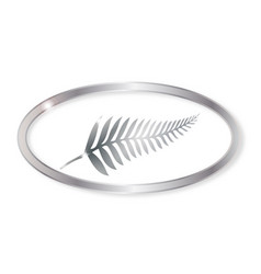 New Zealand Silver Fern Oval Button