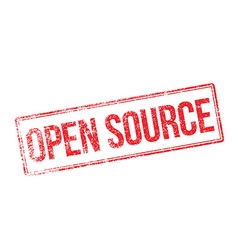 Open Source Red Rubber Stamp On White