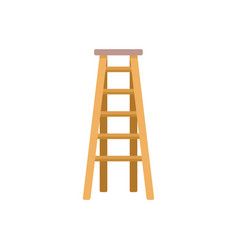 Wood Ladder Icon Flat Construction Stair