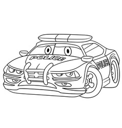 Cartoon Police Car Coloring