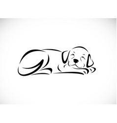 Dog Sleeping Design On White Background