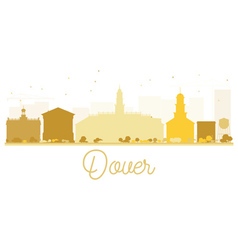 Dover City Skyline Golden Silhouette