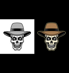 Farmer Skull In Straw Hat