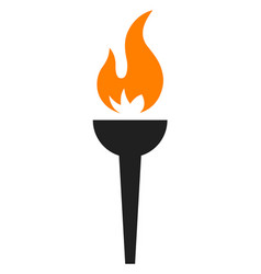 Burning Torch Icon Championship Logo Victory