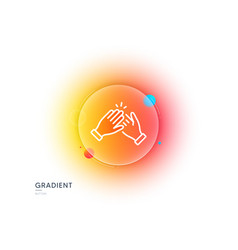 Clapping Hands Line Icon Clap Sign Gradient Blur