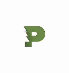 Pine Letter P Logo Tree Design