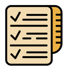 Review List Icon Flat