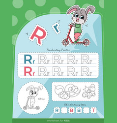 Education Worksheet For Kids With A Rabbit