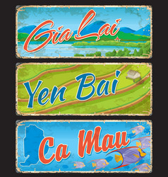 Gia Lai Yen Bai And Ca Mau Vietnam Region Plates