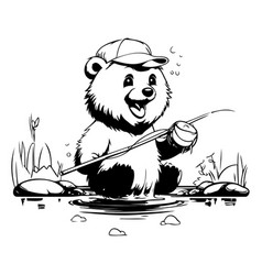 A Bear Fishing In The River