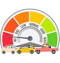 Color Speedometer And Cars With Drivers