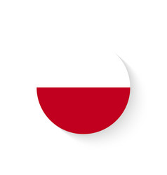 Flag Of Poland As Round Glossy Icon Button